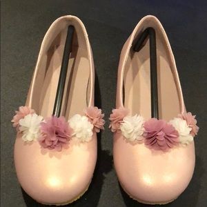 Chasing Fireflies pink floral trimmed flats